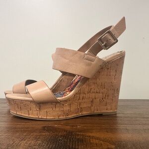 Madden Girl Beige Cork Wedge Sandals